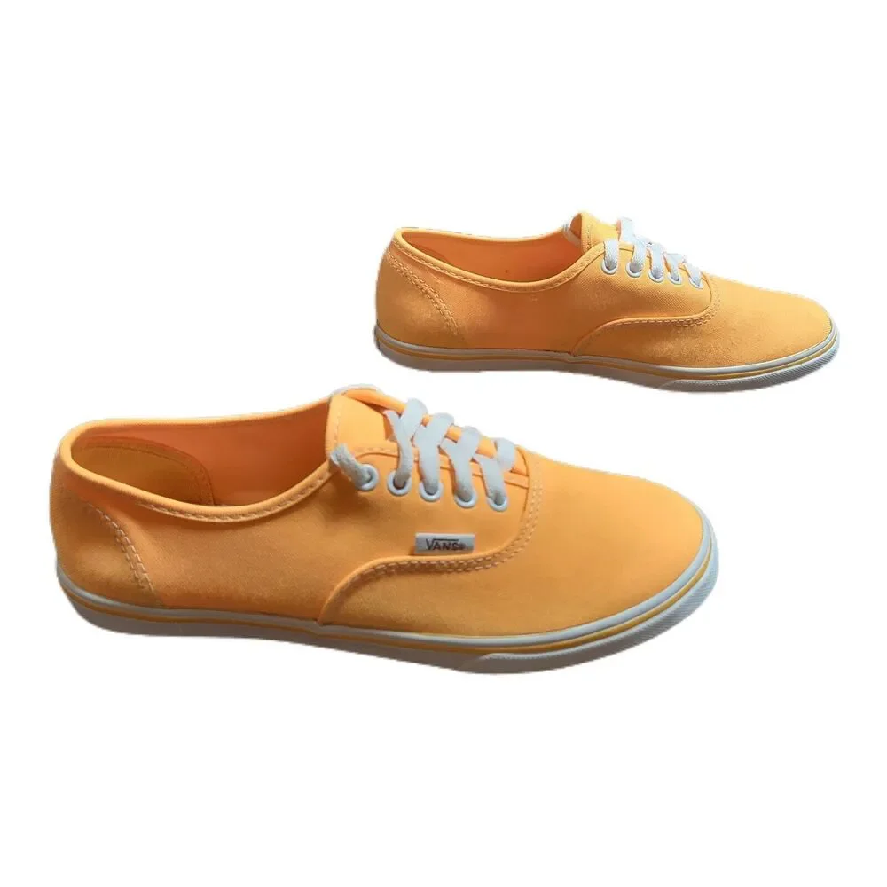 Vans Orange White Lace‎ Up Canvas Skateboard Shoes Men's US 5.5